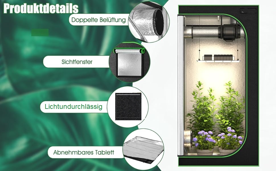 growbox 100x100x200 growbox komplettset led cannabis growbox komplettset growbox set 60x60x160