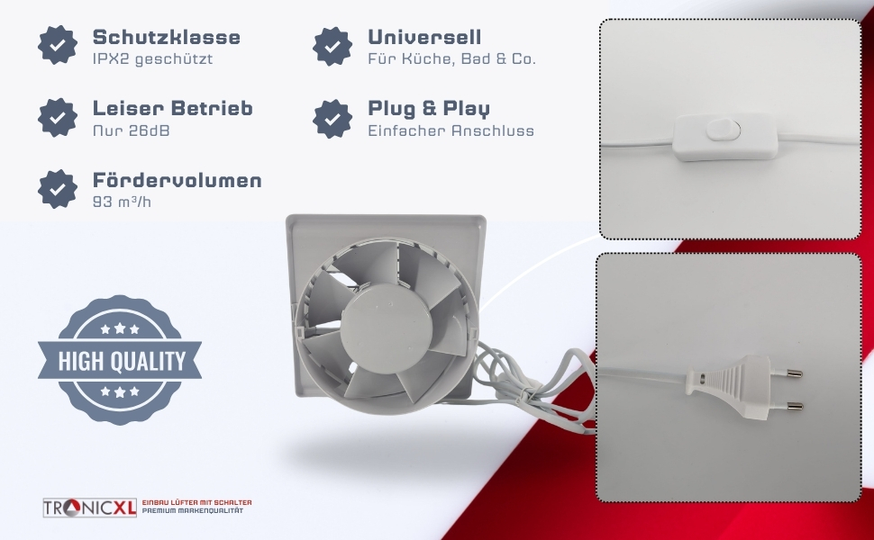 Abluftlüfter Zuluftlüfter Umluft für Growbox Grower Zubehör Grow Box Schrank Zelt Tent