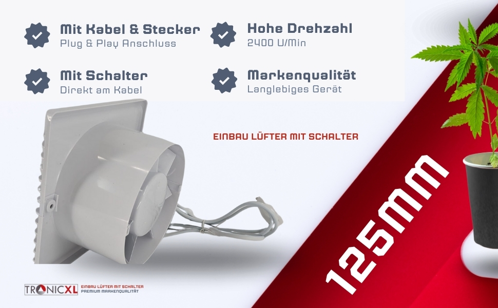 Umluft Ventilator für Zelt Growbox Growschrank Grower Zubehör