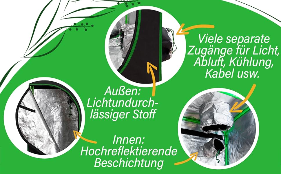 Growbox Wachstumszelt Grow Zelt Grow Box Gewächshaus Anzucht Growtent Gewächshaus