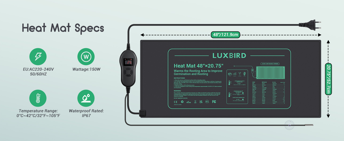 Luxbird Heizmatte mit Thermostat