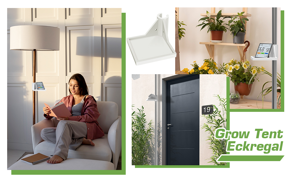 4 Stück Grow Zelt Eckregal