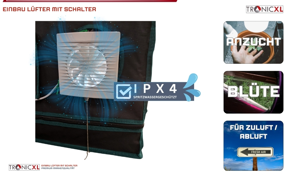 100mm Abluft Lüfter Ventilator Grow Rohrlüfter Zuluft