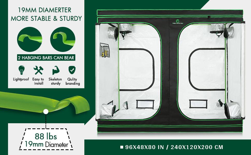 Zuchtzelte Hydrokulturen 240x120x200 Growzelt growbox growschrank pflanzenzelt Gewächshaus Zuchtzelt